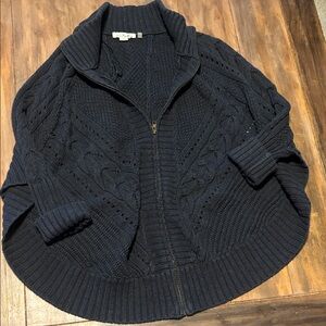 Simply Noelle boutique grey Midnight Cable Knit Poncho